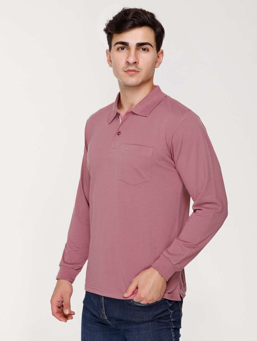 men solid polo t-shirt