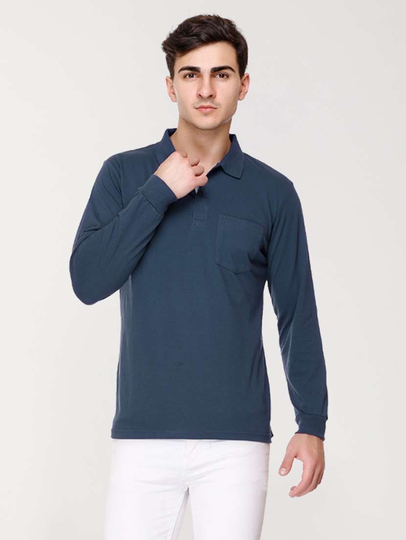 men solid polo t-shirt