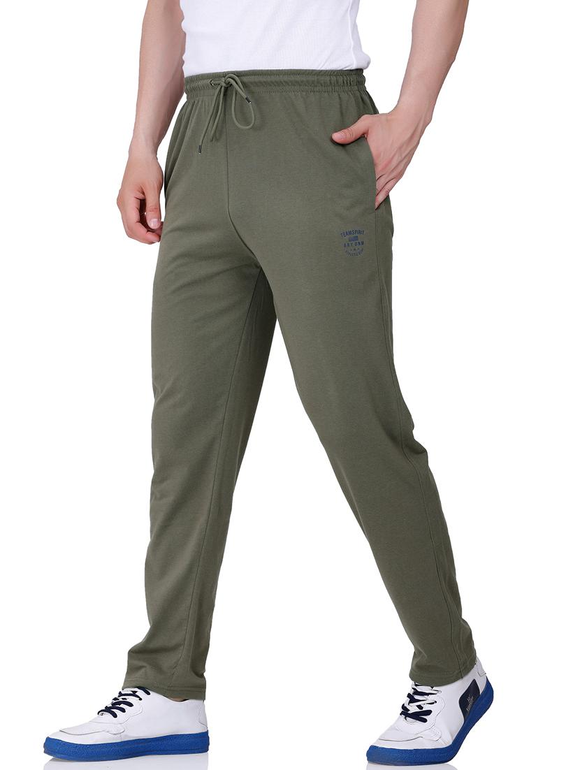 men mid rise placement printed full length track pant