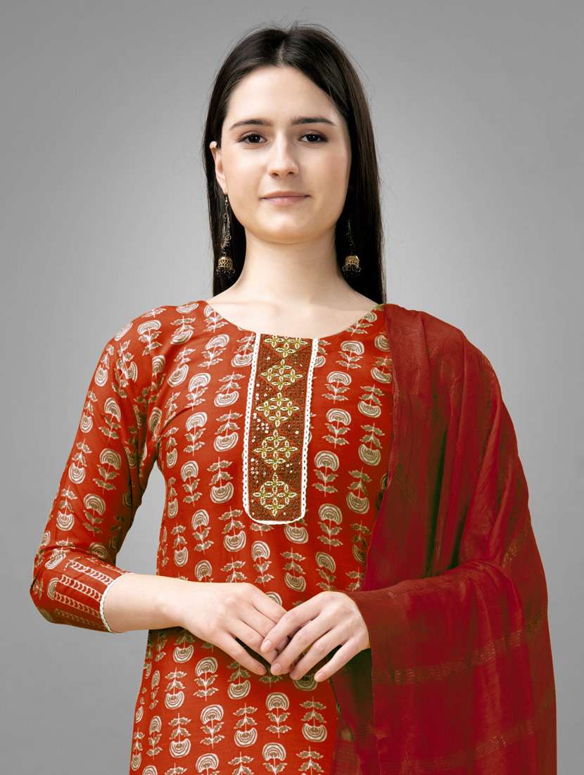 women three quarter sleeve kurta pant set - 20971627 - Standard Image - 5