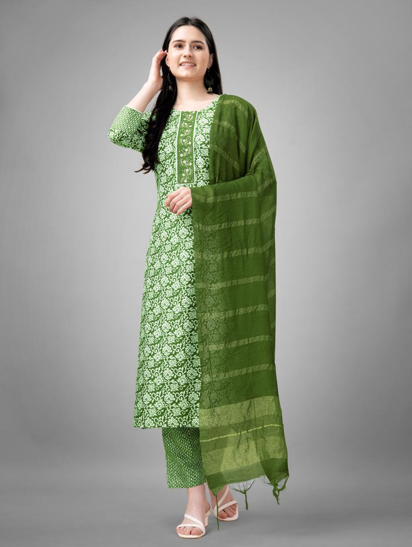 women three quarter sleeve kurta pant set - 20971630 -  Zoom Image - 0