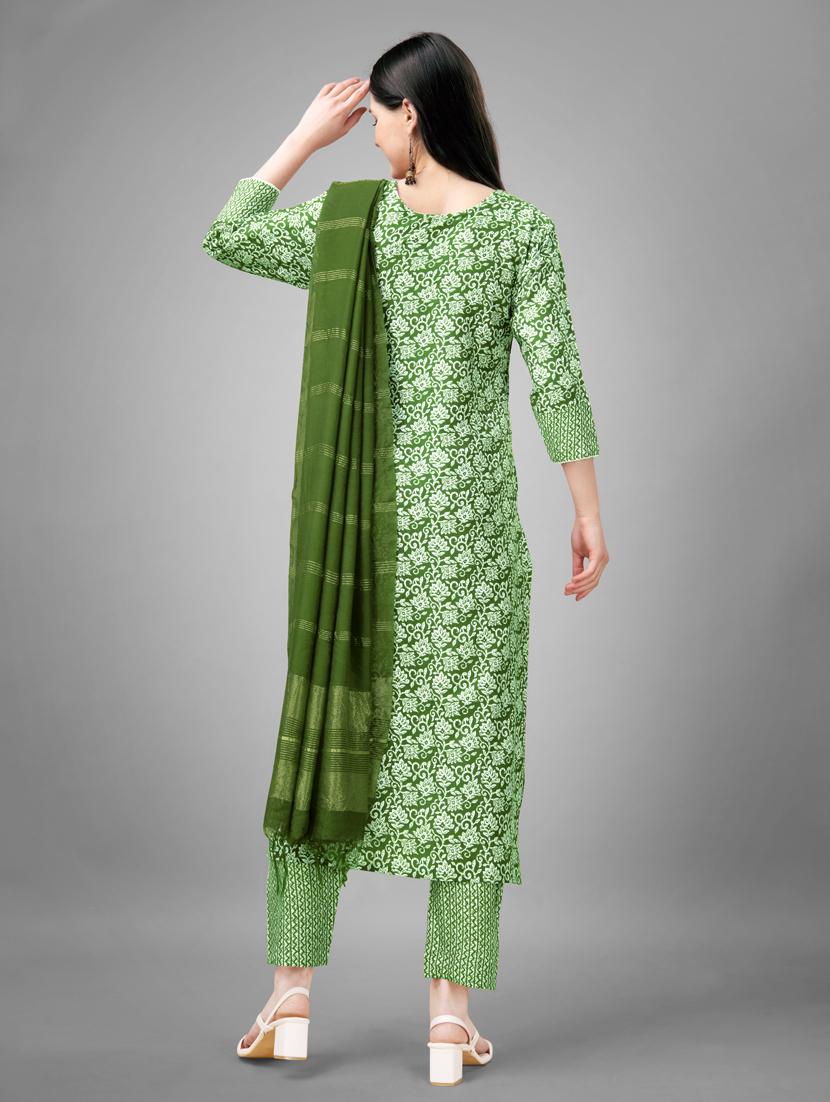 women three quarter sleeve kurta pant set - 20971630 - Standard Image - 3