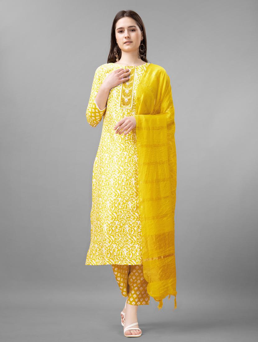 women three quarter sleeve kurta pant set - 20971635 -  Zoom Image - 0