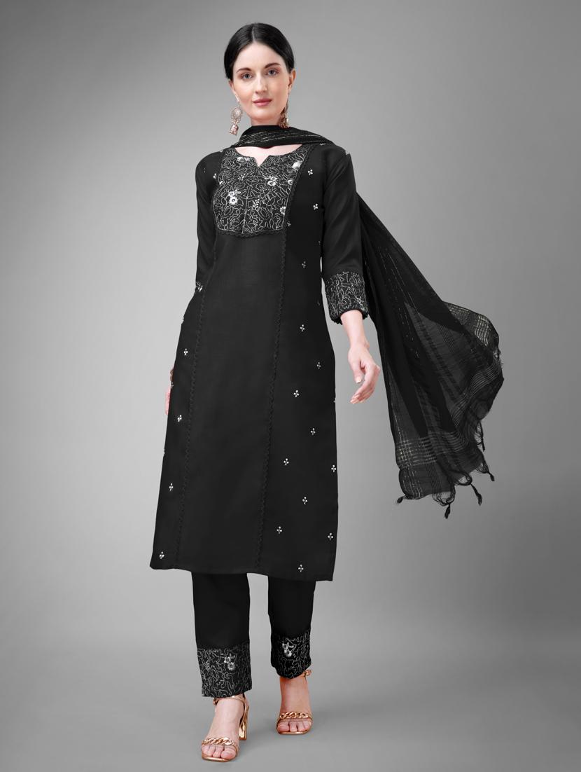 women three quarter sleeve kurta pant set - 20971694 - Zoom Image - 0