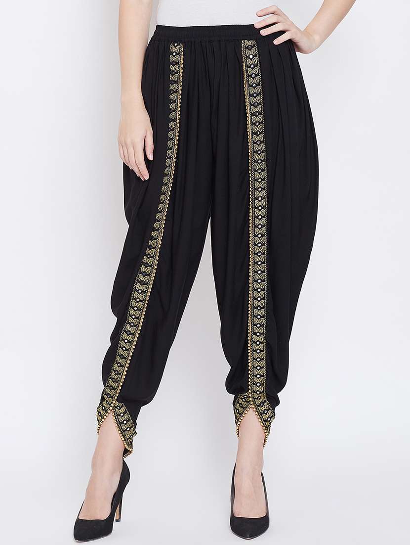 black rayon dhoti salwar salwars - 20971776 - Zoom Image - 0