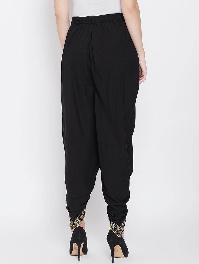 black rayon dhoti salwar salwars - 20971776 - Standard Image - 3