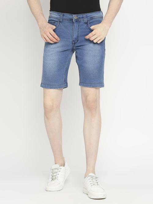 light blue denim short - 20971986 - Standard Image - 0