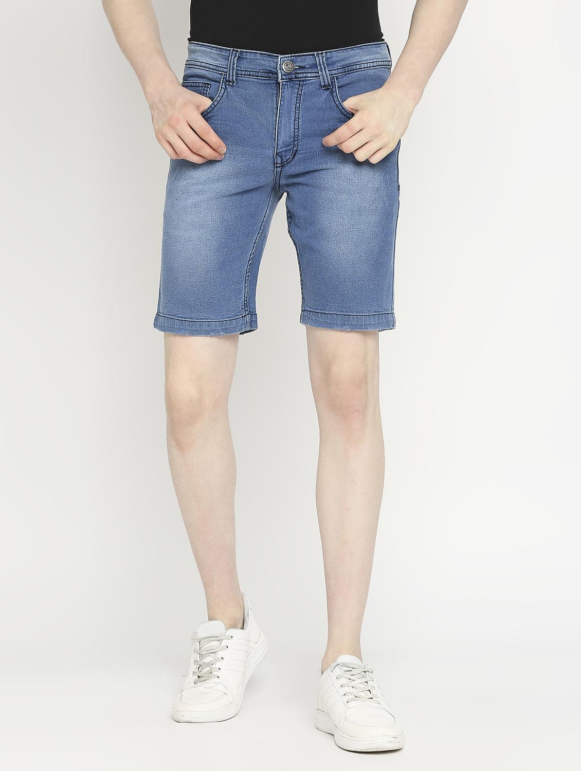 light blue denim short - 20971986 - Zoom Image - 0