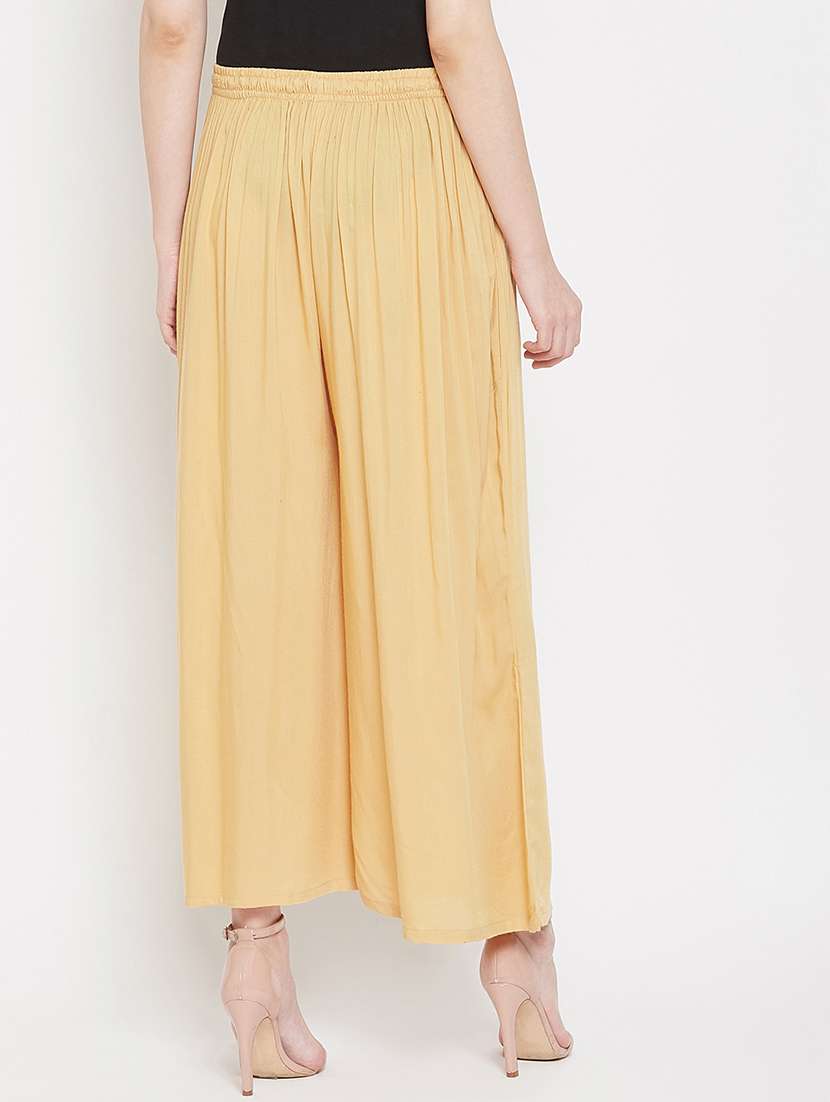 women full length solid flared palazzo - 20972064 -  Standard Image - 3