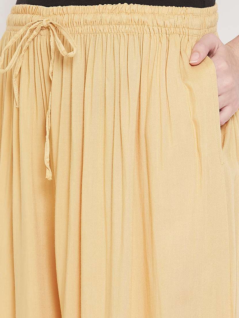 women full length solid flared palazzo - 20972064 -  Standard Image - 5