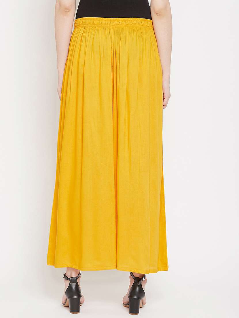 women full length solid flared palazzo - 20972065 -  Standard Image - 3