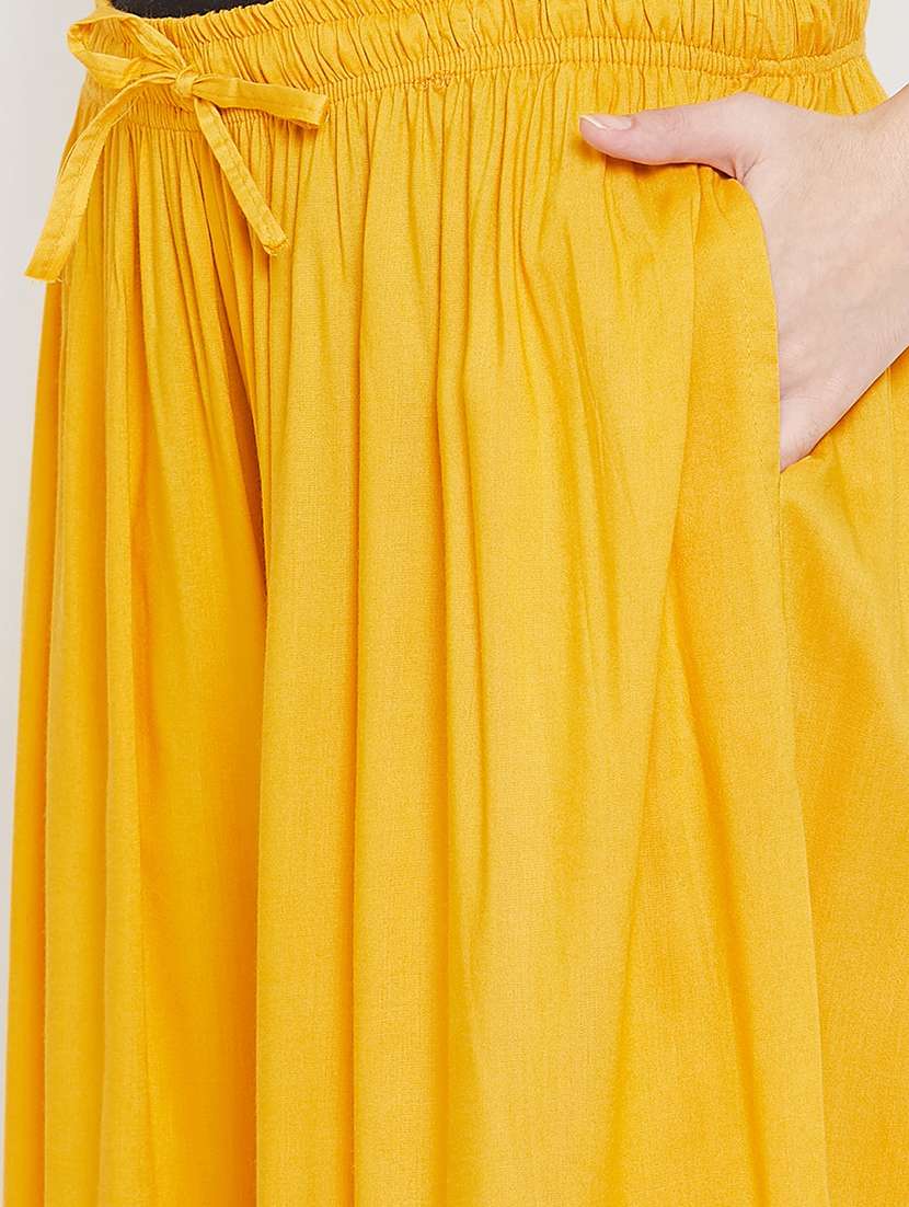 women full length solid flared palazzo - 20972065 -  Standard Image - 5