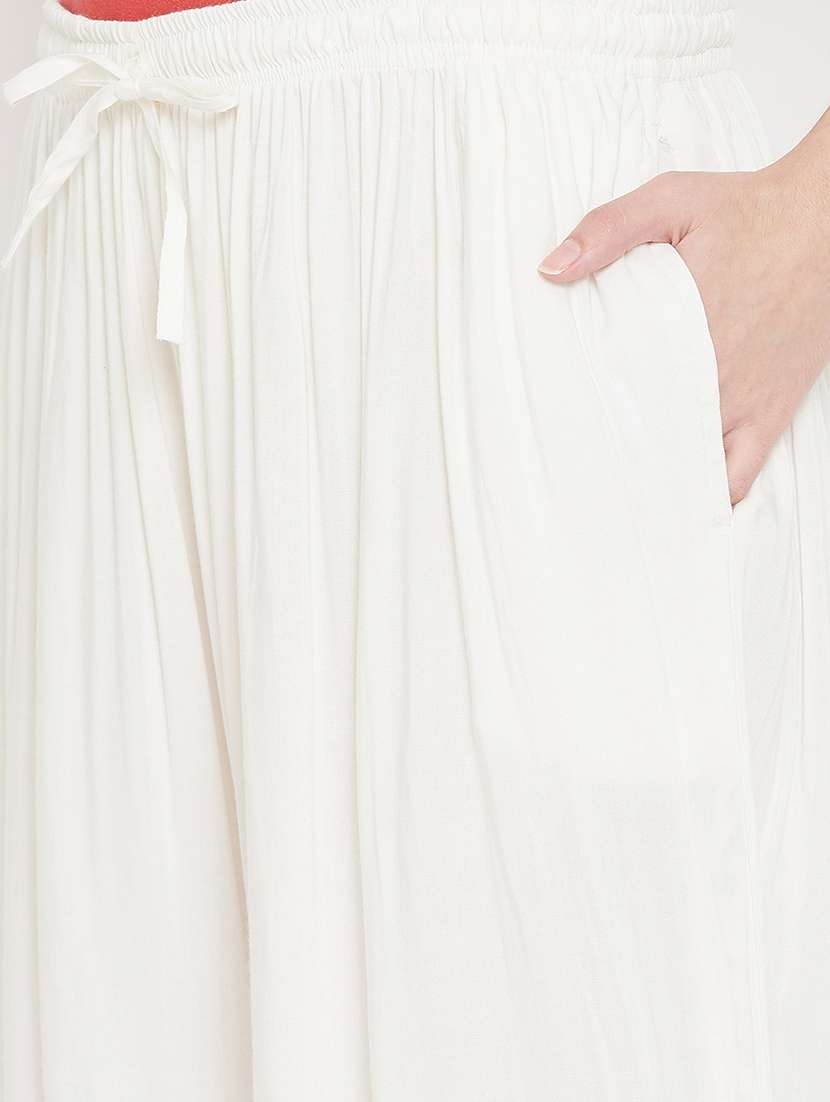 women full length solid flared palazzo - 20972067 -  Standard Image - 5