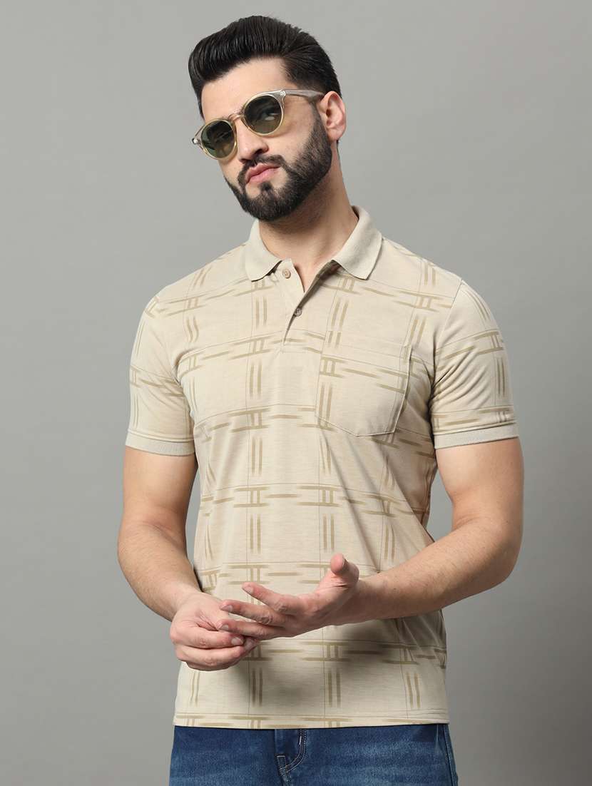 men checkered polo t-shirt