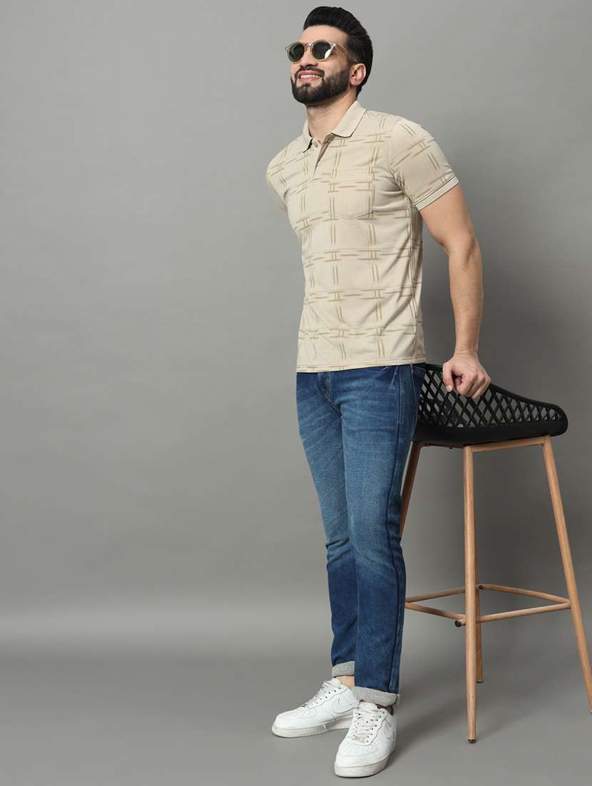 men checkered polo t-shirt - 20972130 - Standard Image - 3