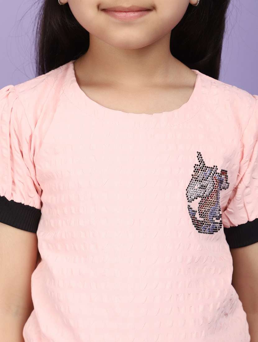 girls round neck solid top - 20972362 -  Standard Image - 5