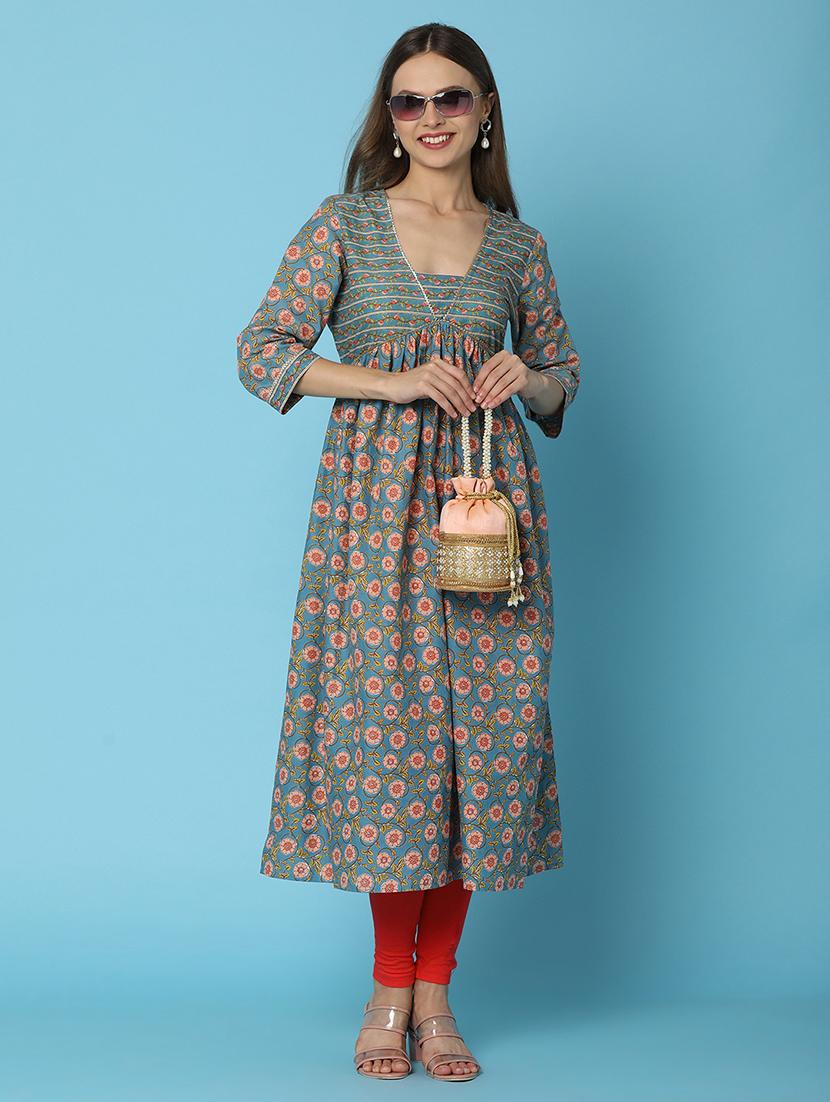 women multicolored printed a-line kurta - 20972443 - Standard Image - 3