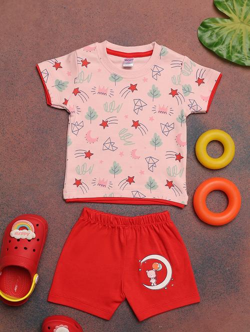boys round neck printed shorts set - 20972469 -  Standard Image - 0