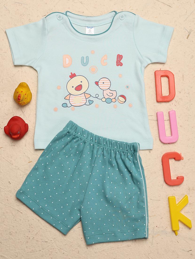 boys round neck printed shorts set - 20972501 -  Zoom Image - 0