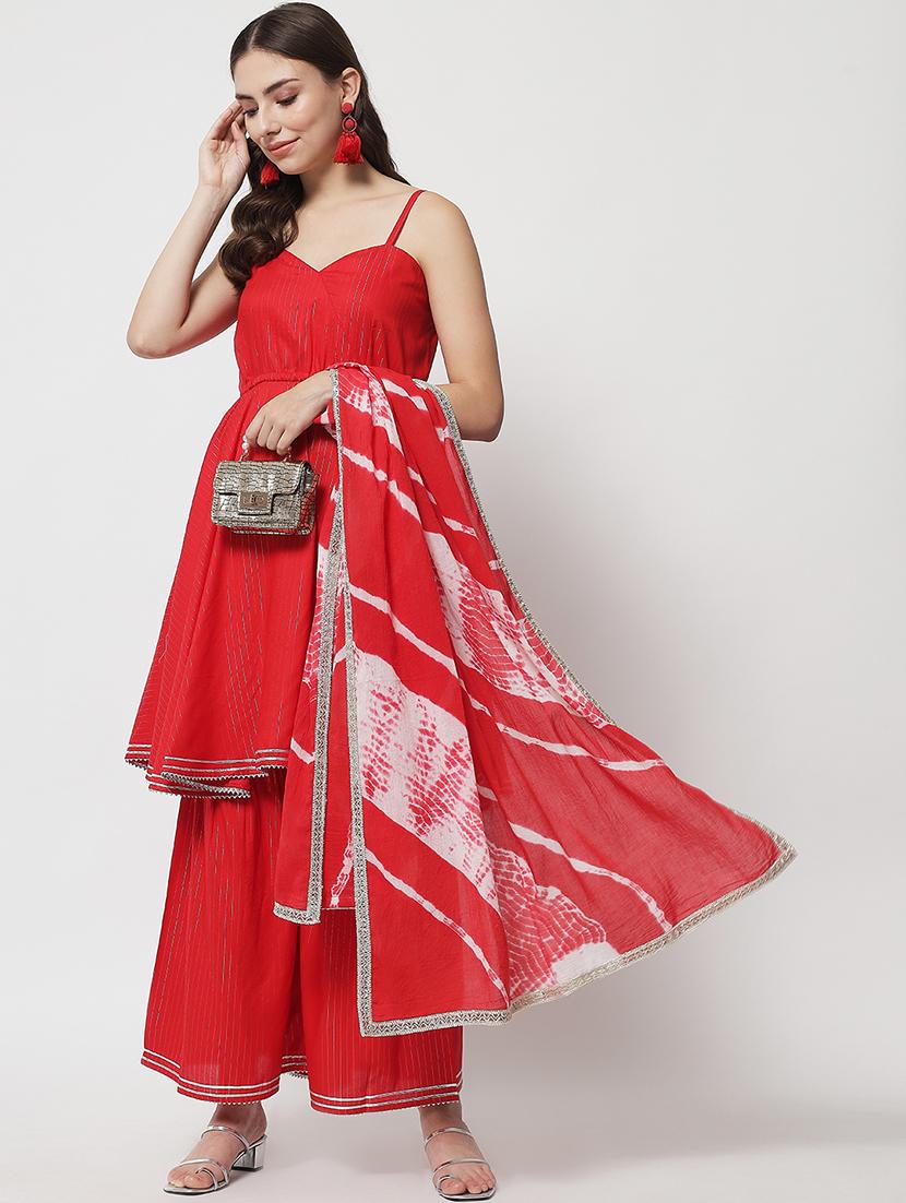 women printed kurta palazzo suit set - 20972519 -  Zoom Image - 0