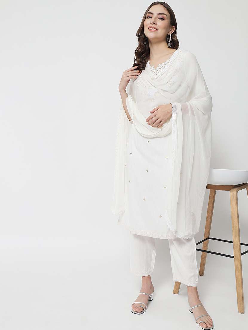 women three quarter sleeve kurta pant set - 20972532 - Zoom Image - 0