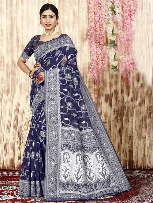 self design handloom saree - 20973646 - Standard Image - 0