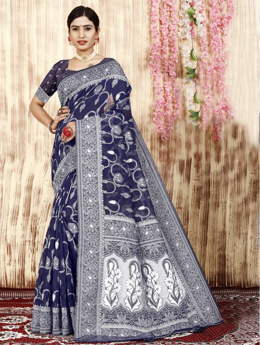 self design handloom saree - 20973646 - Zoom Image - 0