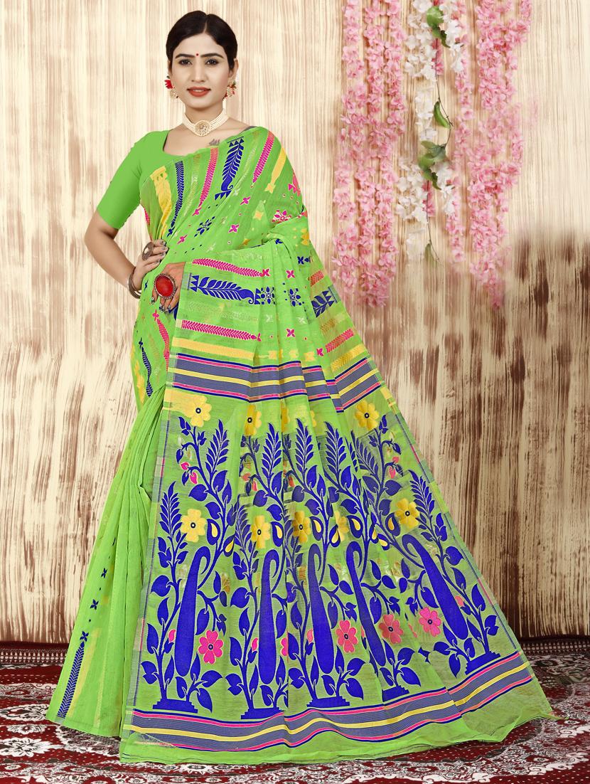 self design jamdani saree - 20973651 - Zoom Image - 0