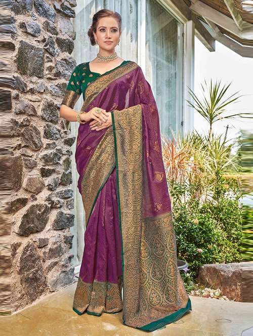women zari work kanjivaram saree - 20973719 -  Standard Image - 0