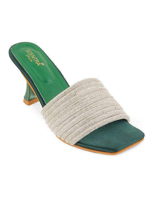 green synthetic slip on sandals - 20973824 - Standard Image - 0