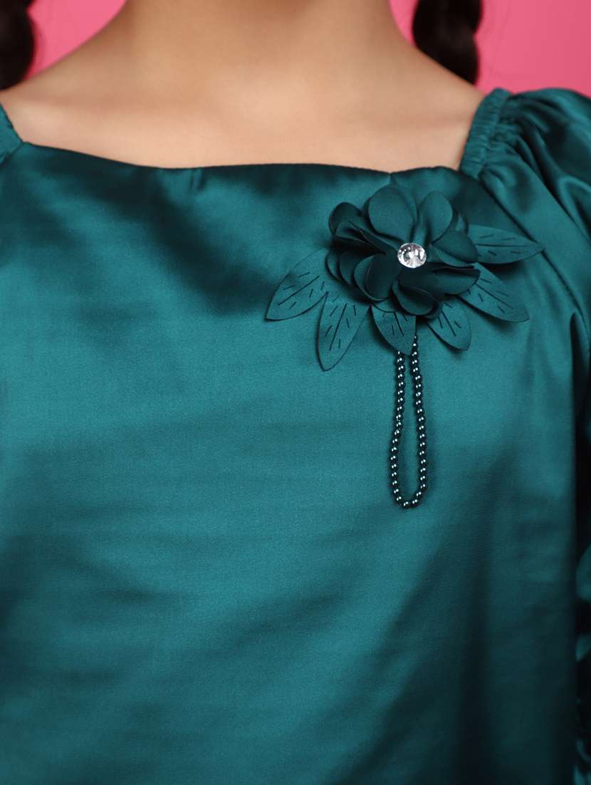 girls green solid top - 20973844 -  Standard Image - 5