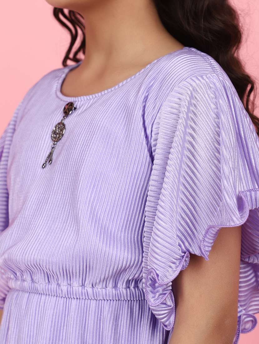 lavender acrylic blend frock - 20973885 -  Standard Image - 5