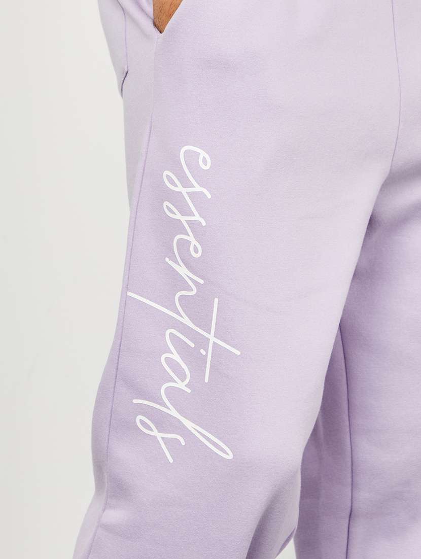 men lavender typographic printed jogger - 20973985 -  Standard Image - 3