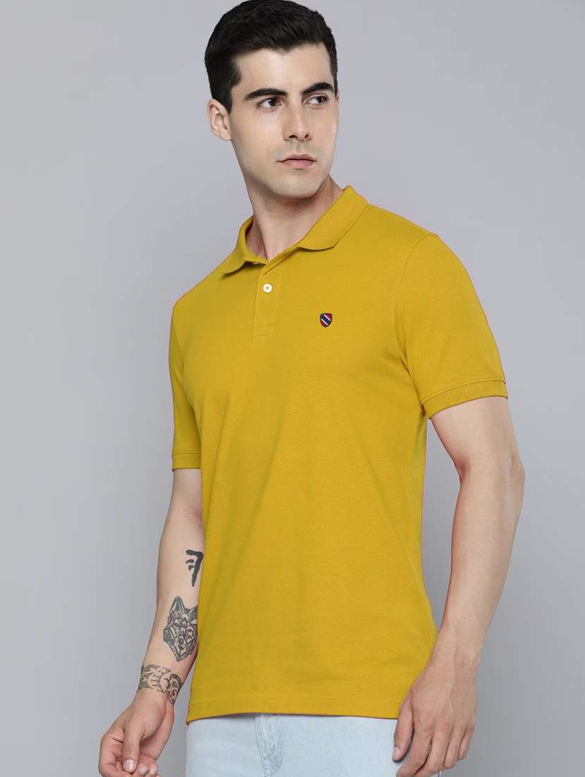 men polo neck logo print t-shirt