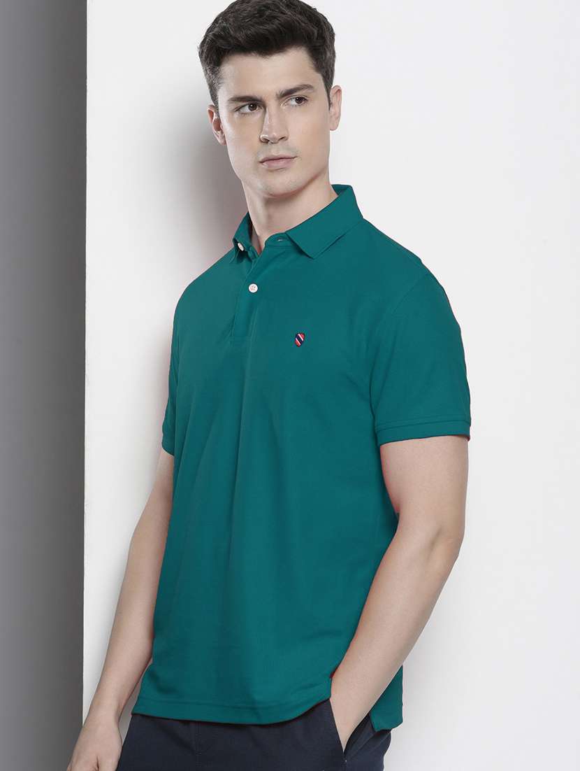 men polo neck logo print t-shirt