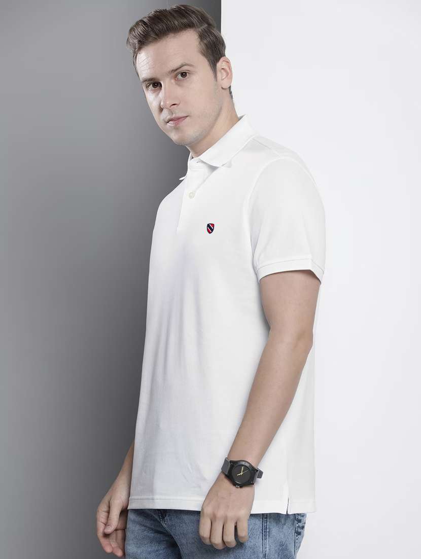 men polo neck logo print t-shirt