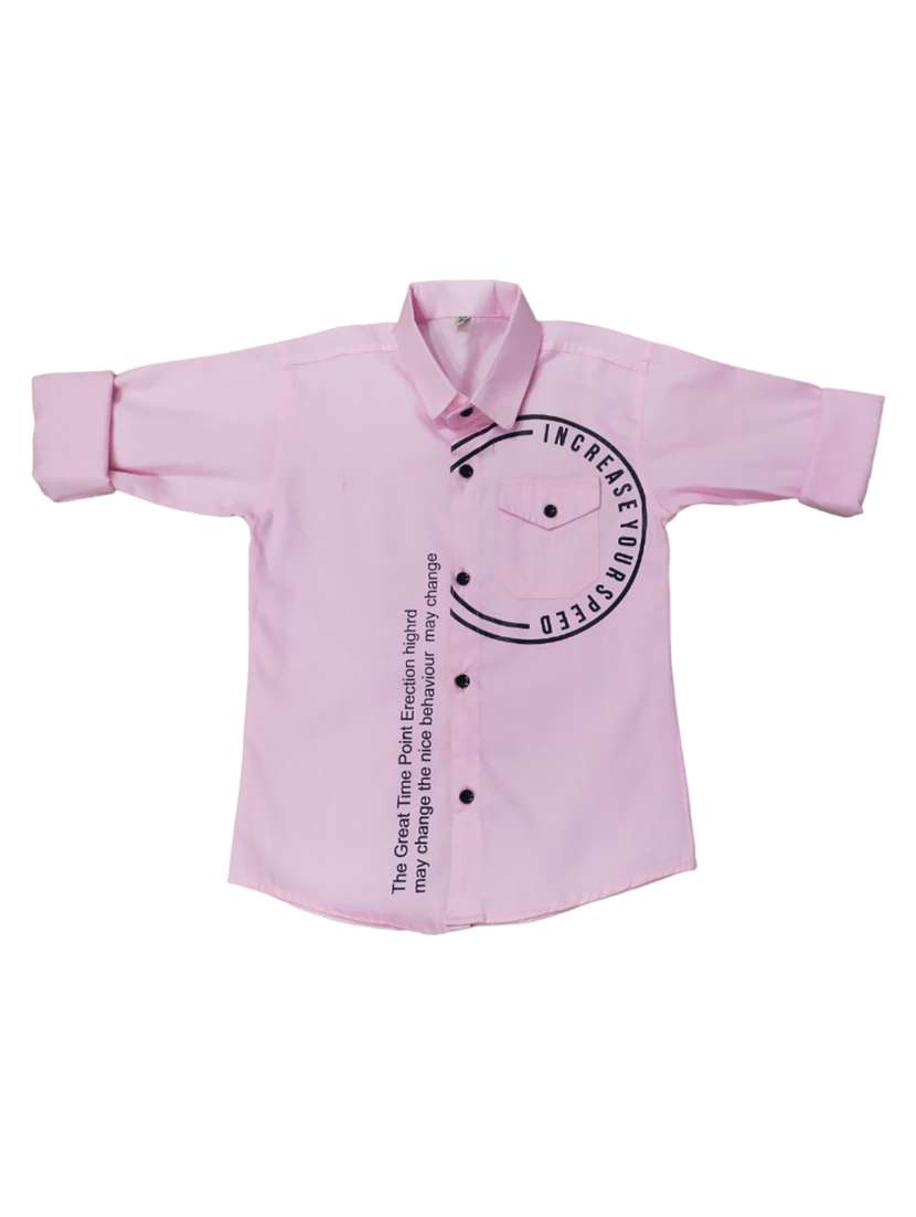 boys pink cotton blend shirt