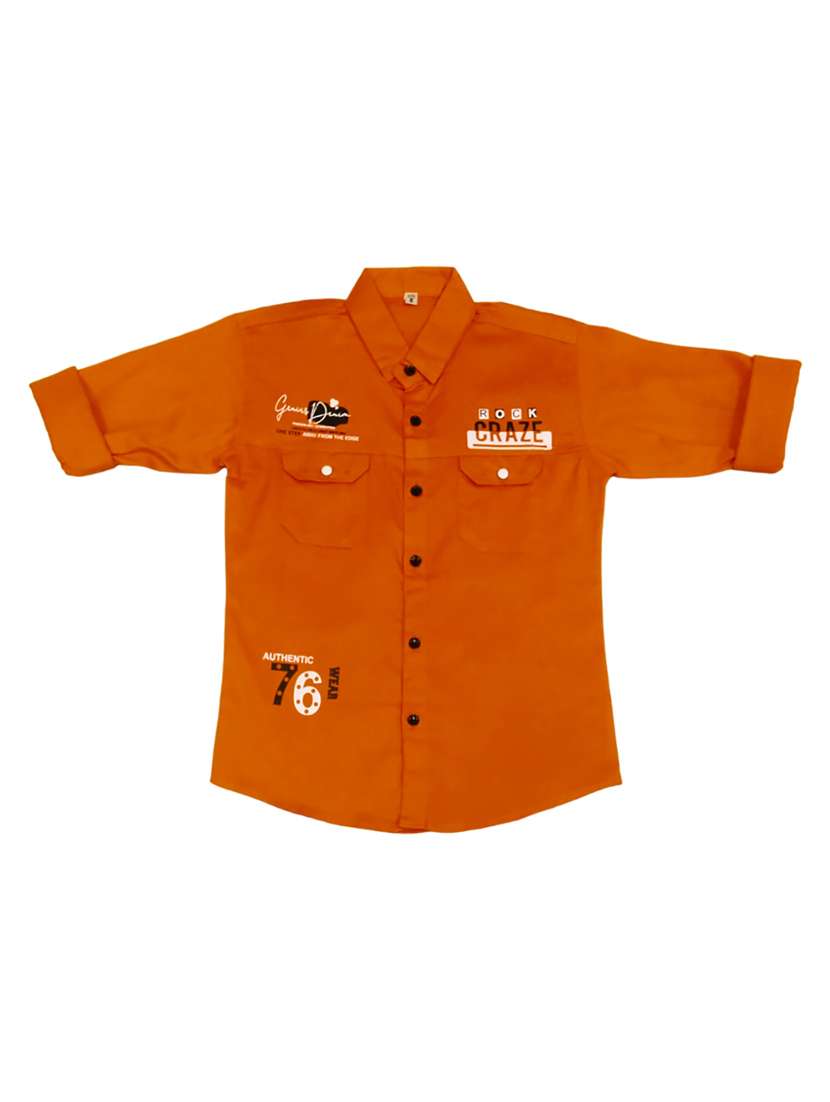 boys long sleeved placement printed shirt