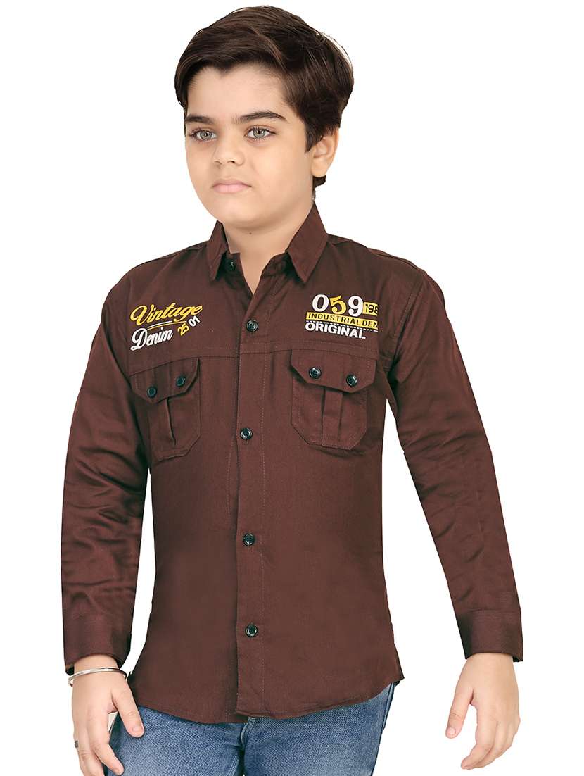 boys long sleeved placement printed shirt