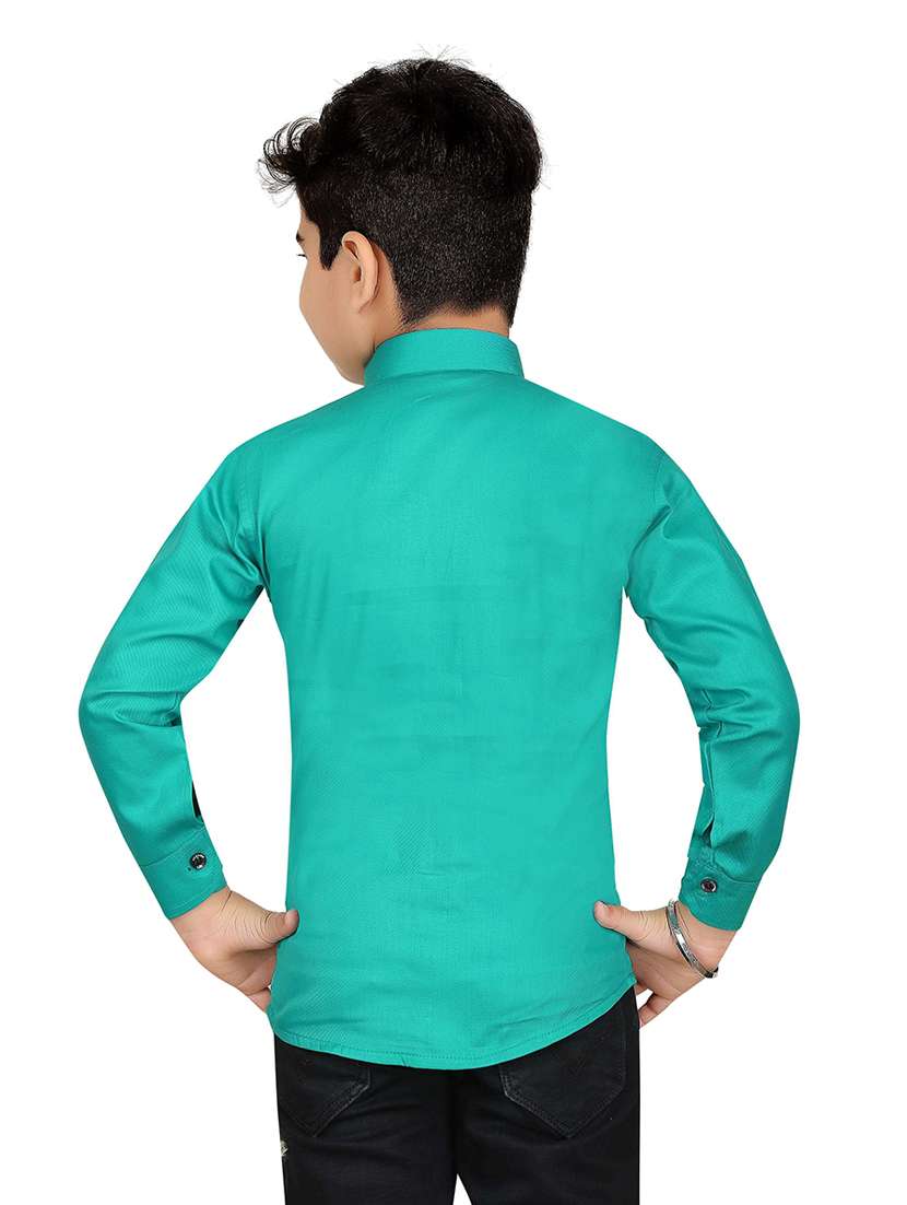 green cotton blend shirt - 20977538 -  Standard Image - 3