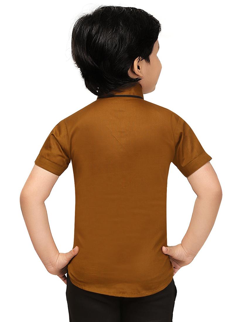 brown typographic printed shirt - 20977564 - Standard Image - 3