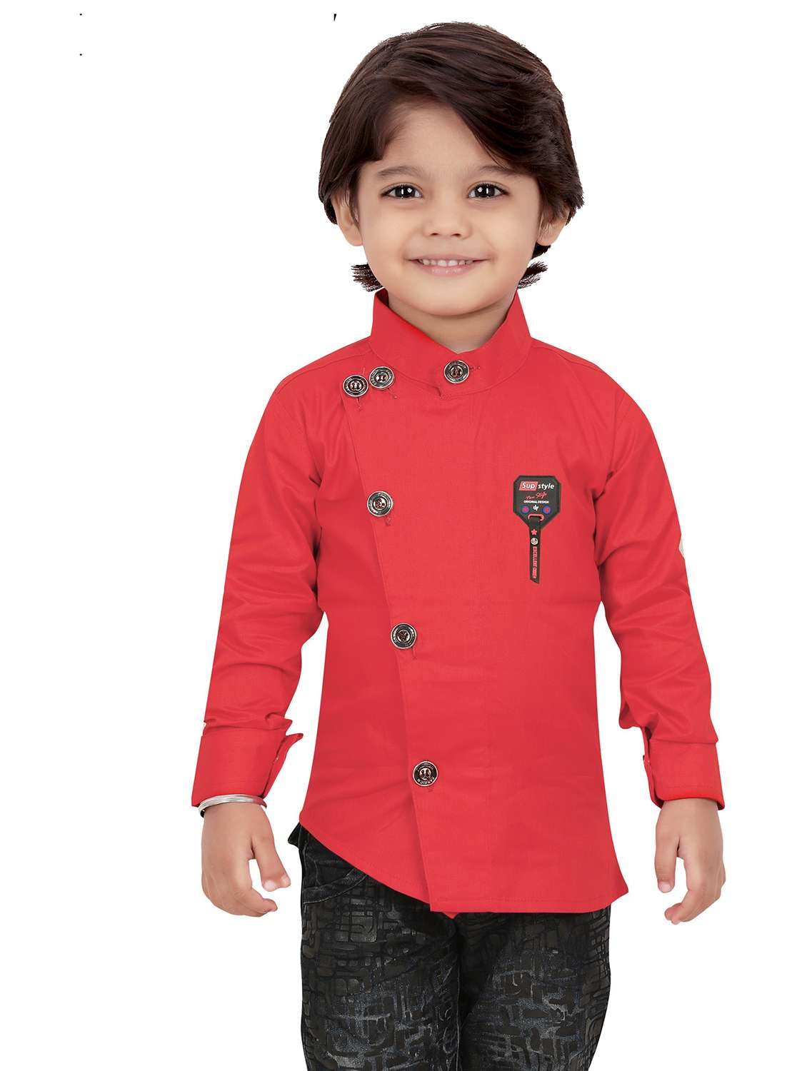 boys long sleeved placement printed shirt