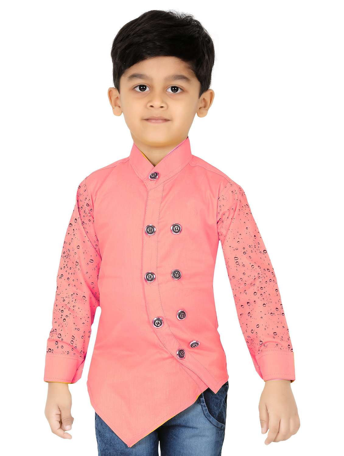 boys asymmetric cotton shirt