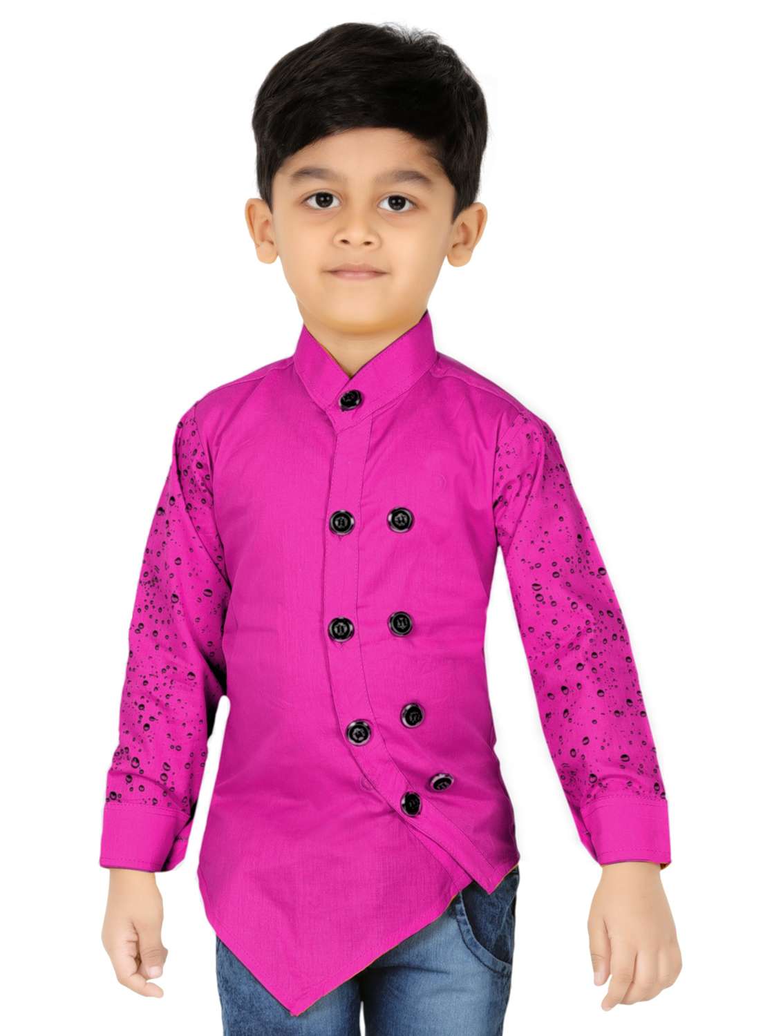 boys asymmetric cotton shirt