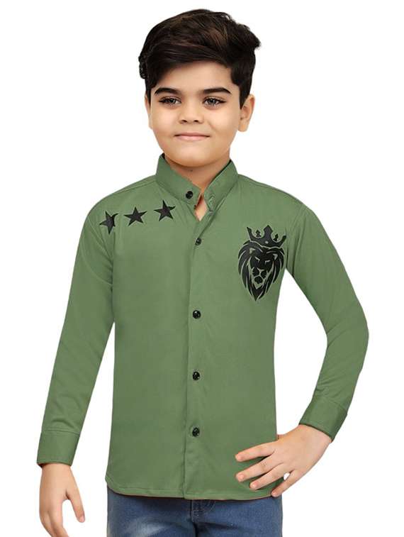 green cotton blend shirt