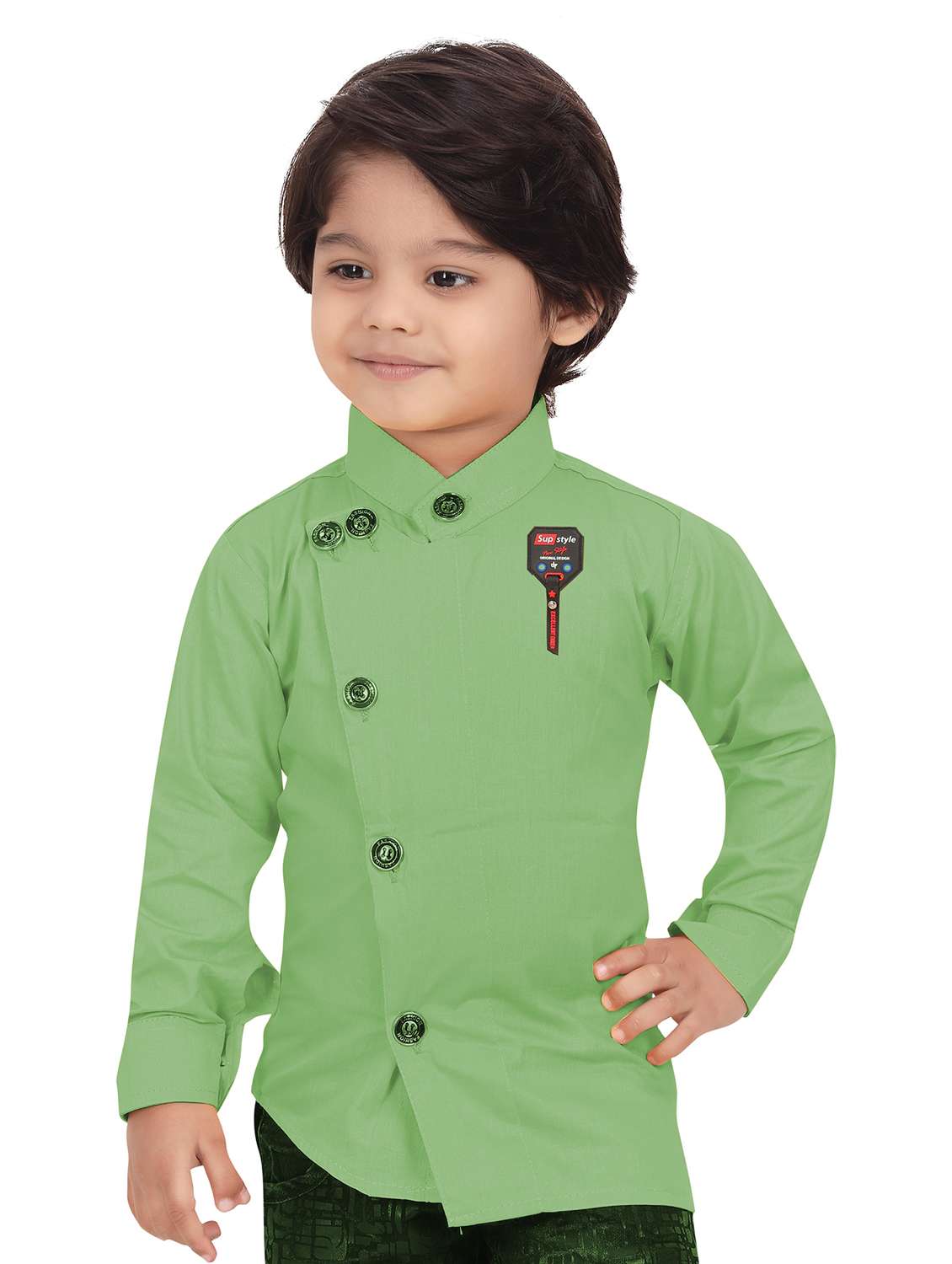 green cotton blend shirt