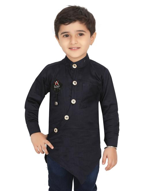 kids long sleeve casual kurta - 20977645 - Standard Image - 0