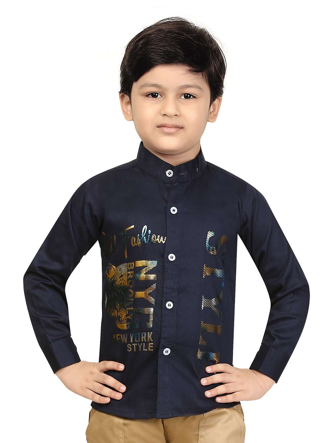 boys long sleeved typographic printed shirt