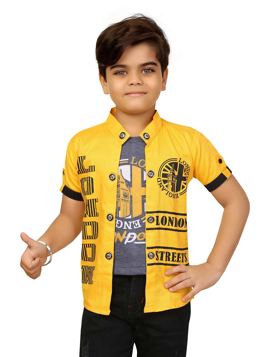 boys typographic jacket with attached t-shirt