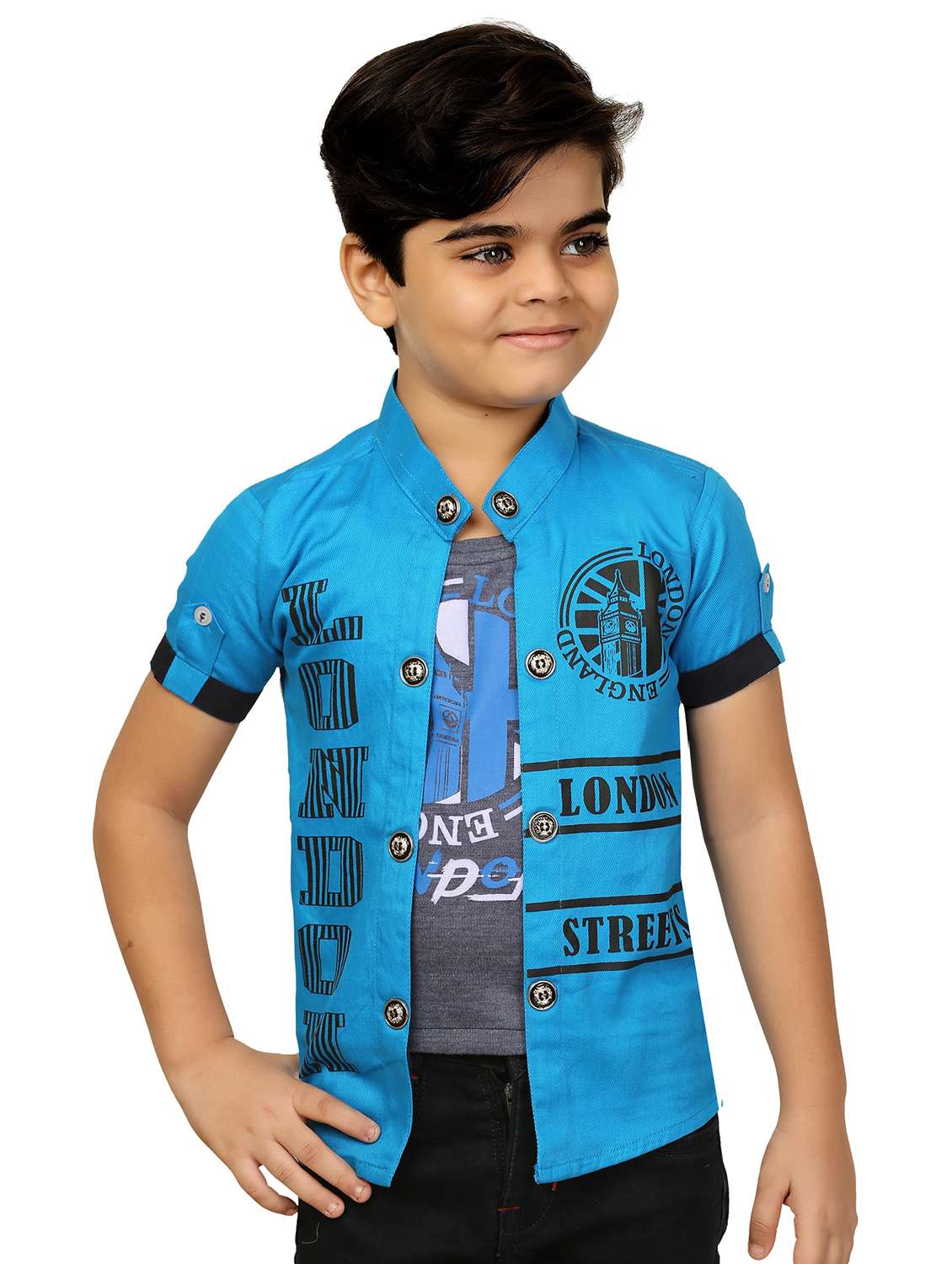boys typographic jacket with attached t-shirt
